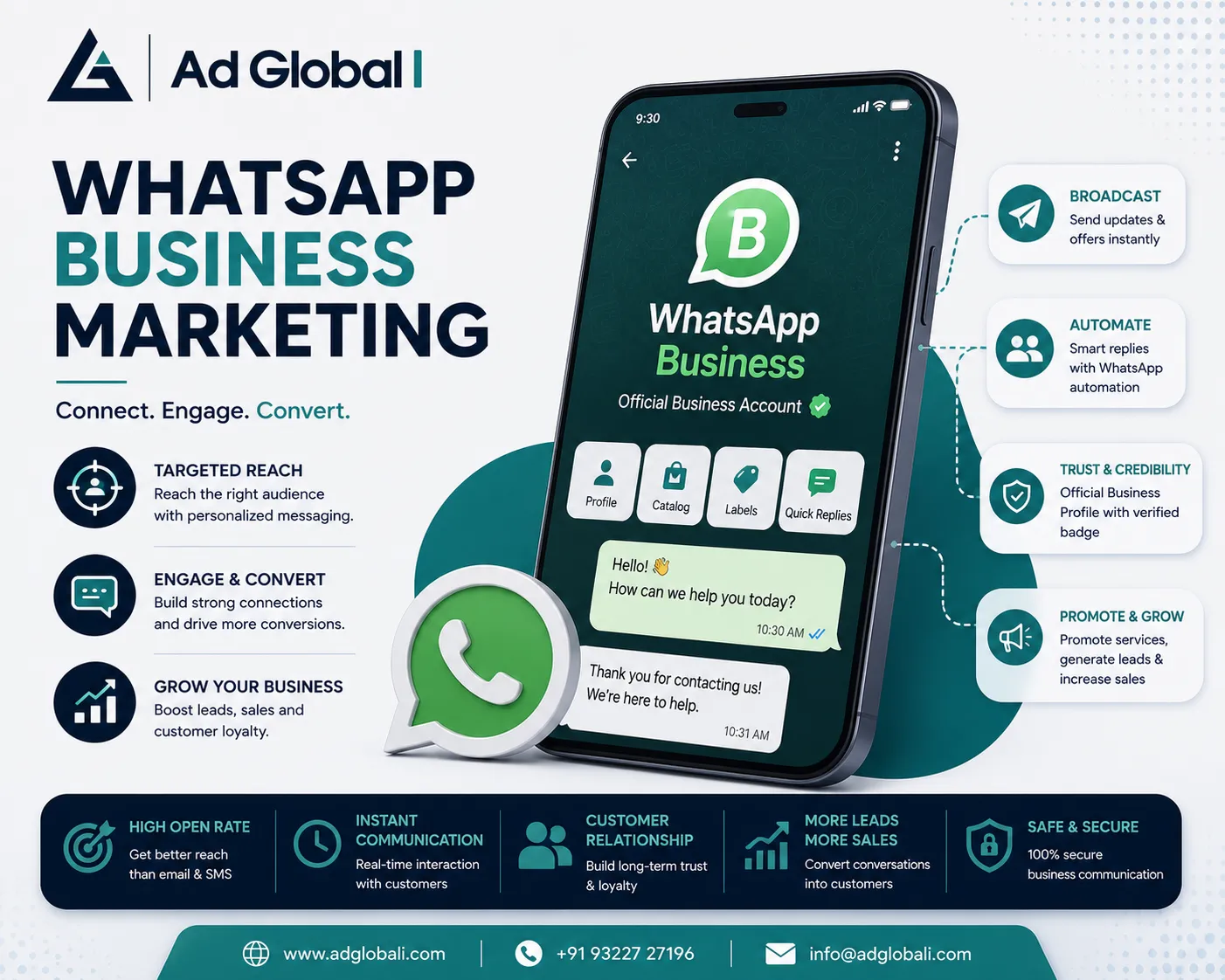 WhatsApp Business marketing service by Ad Global i